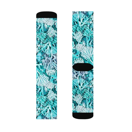 Aqua Coral Garden on a Socks