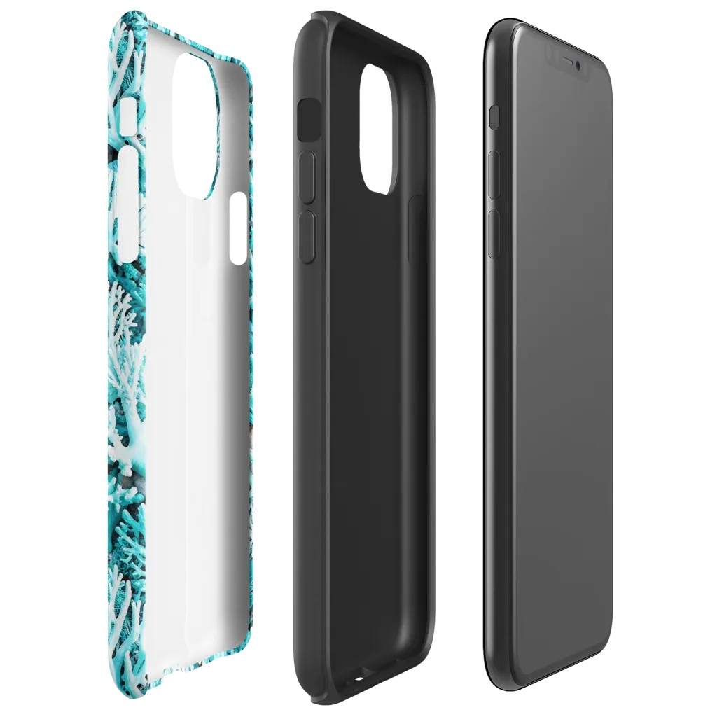 Aqua Coral Garden on Tough Case for iPhone® — Right