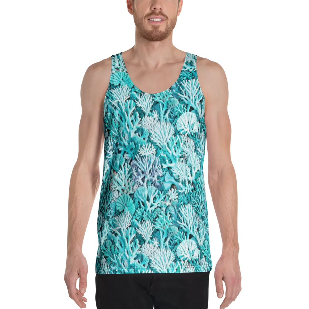 Aqua Coral Garden on Men's Tank Top — Front