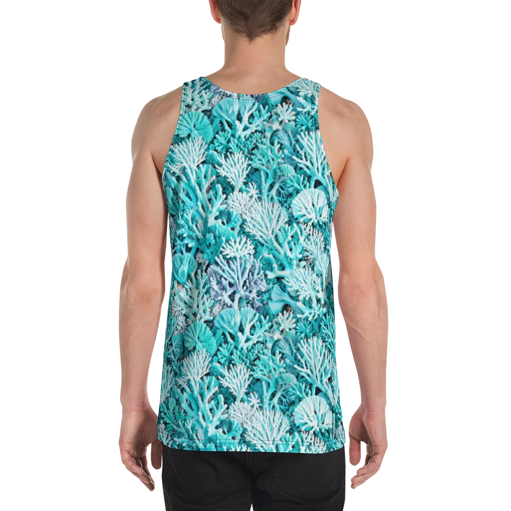 Aqua Coral Garden on Men's Tank Top — Back