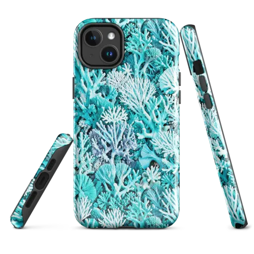 Aqua Coral Garden on a MagSafe Tough Case for iPhone®