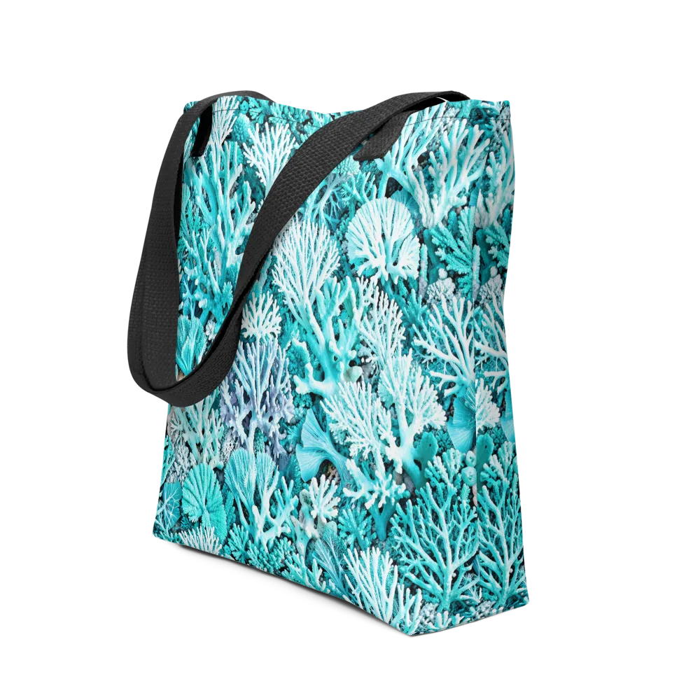 Aqua Coral Garden on Tote Bag — Front