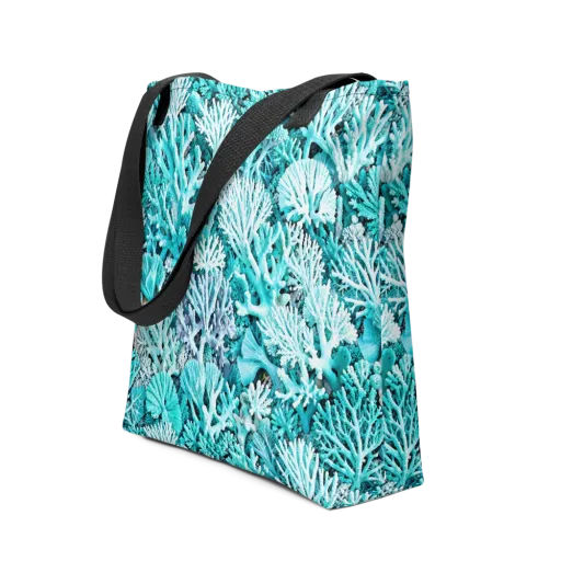 Aqua Coral Garden on a Tote Bag