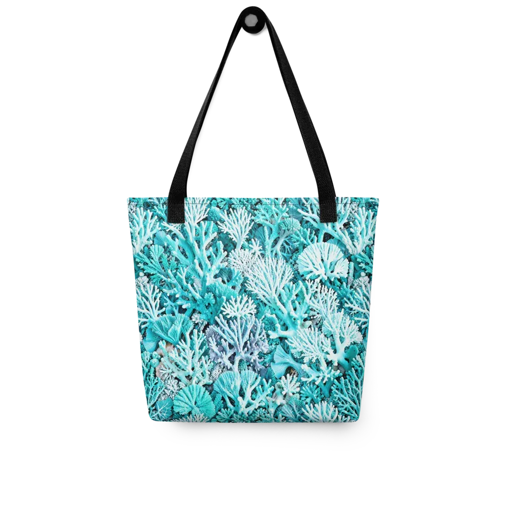 Aqua Coral Garden on Tote Bag — Front