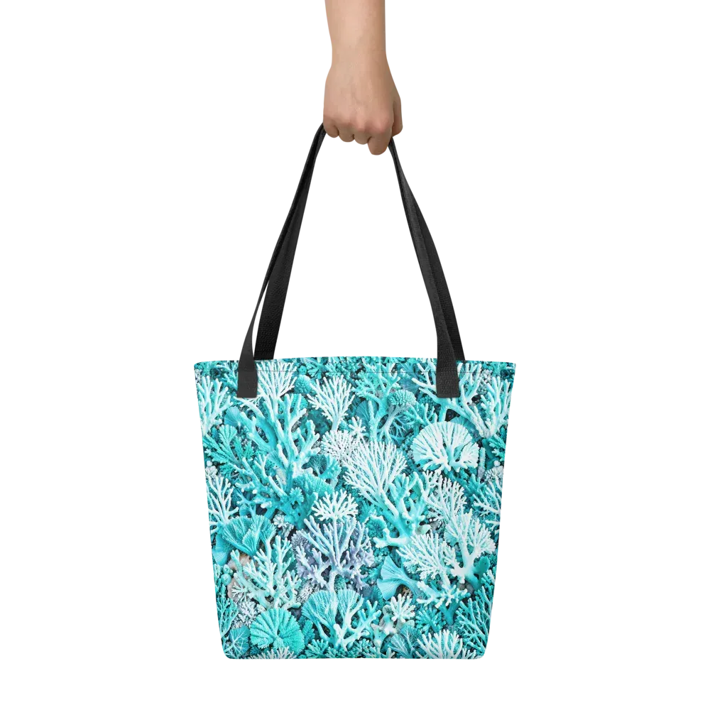 Aqua Coral Garden on Tote Bag — Front
