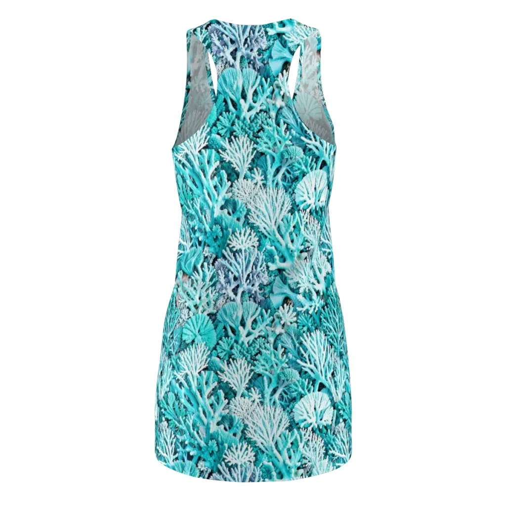 Aqua Coral Garden on Racerback Dress — Back