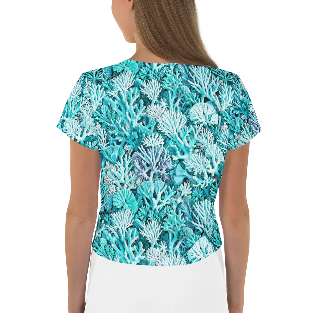 Aqua Coral Garden on Crop Tee — Back