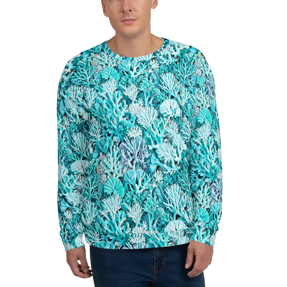 Aqua Coral Garden on Sweatshirt — Front