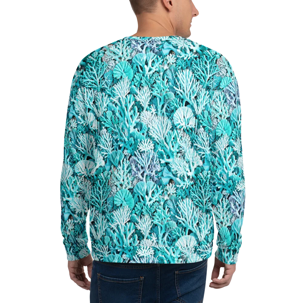 Aqua Coral Garden on Sweatshirt — Back