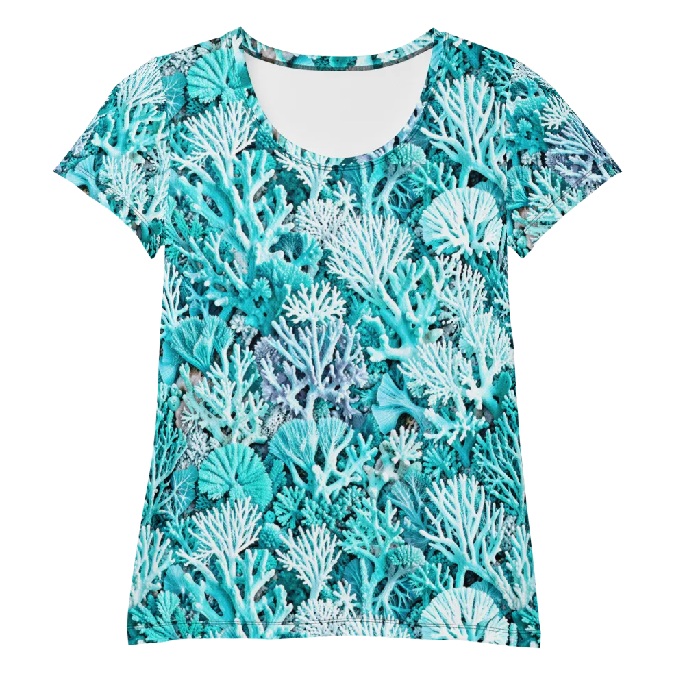 Aqua Coral Garden on Women's Athletic T-Shirt — Front