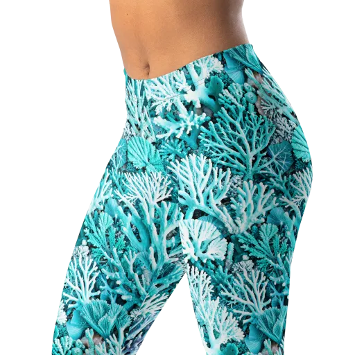 Aqua Coral Garden on a Leggings