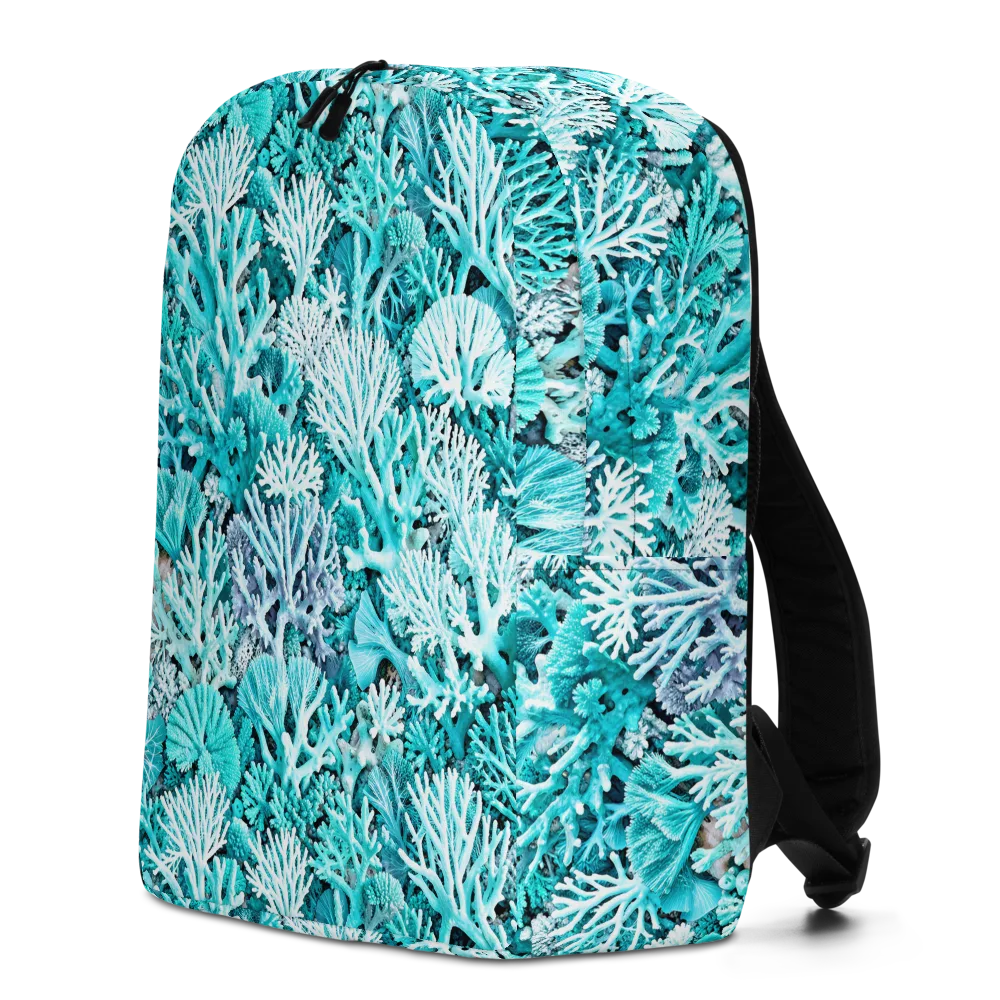 Aqua Coral Garden on Minimalist Backpack — Left