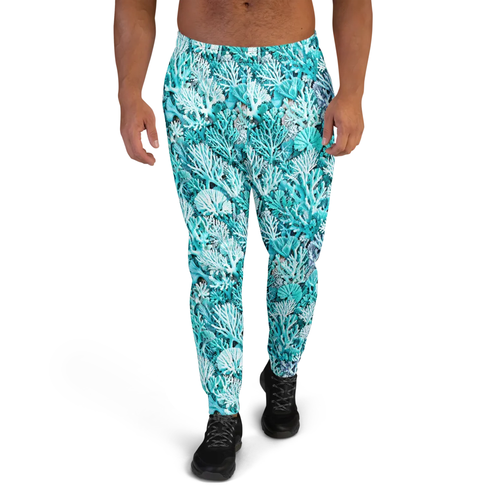 Aqua Coral Garden on Men's Joggers — Front