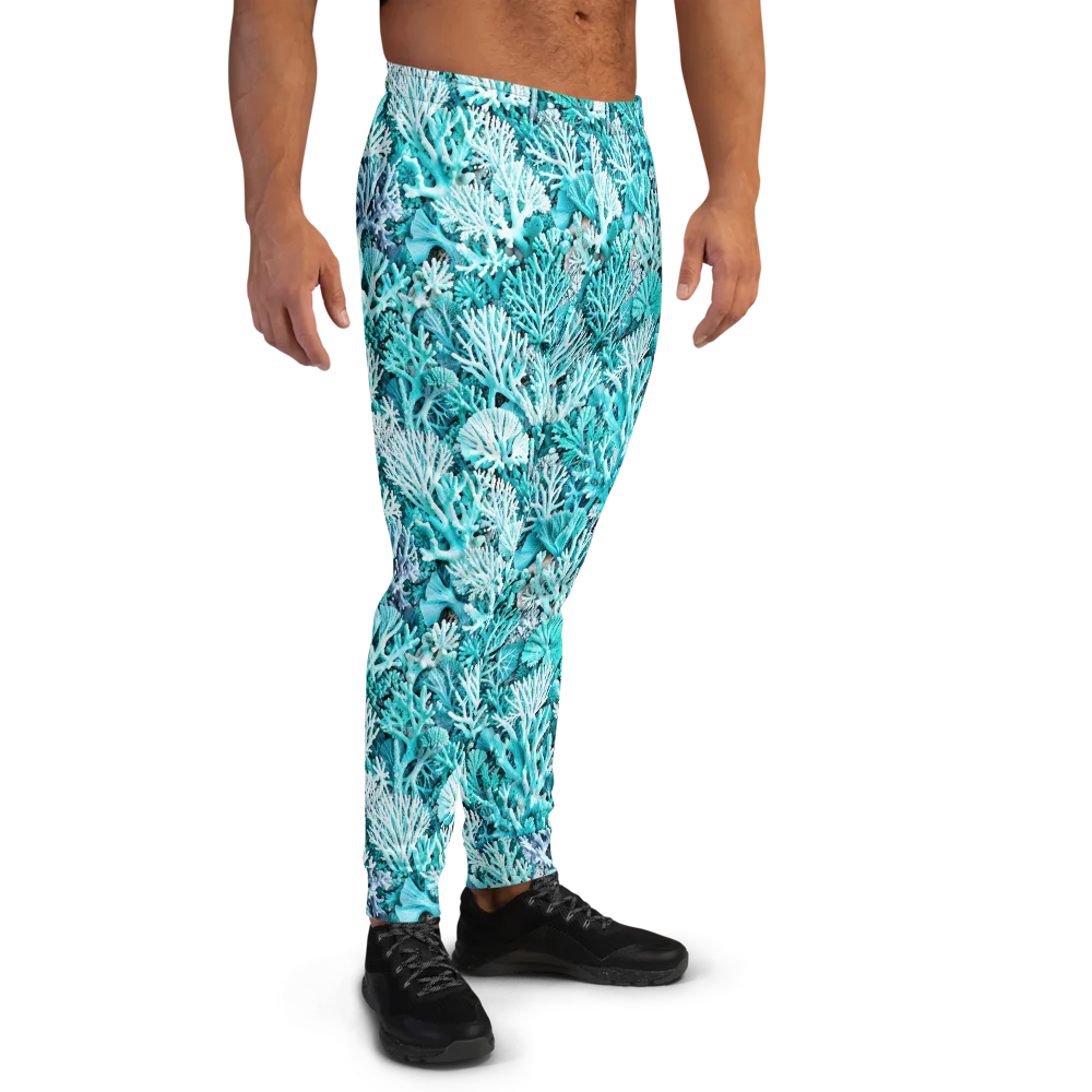 Aqua Coral Garden on Men's Joggers — Right