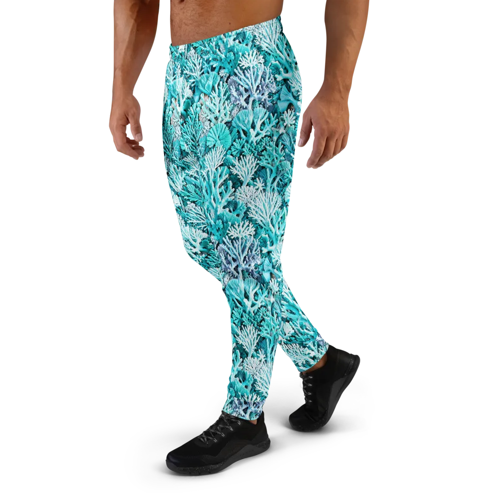 Aqua Coral Garden on Men's Joggers — Left