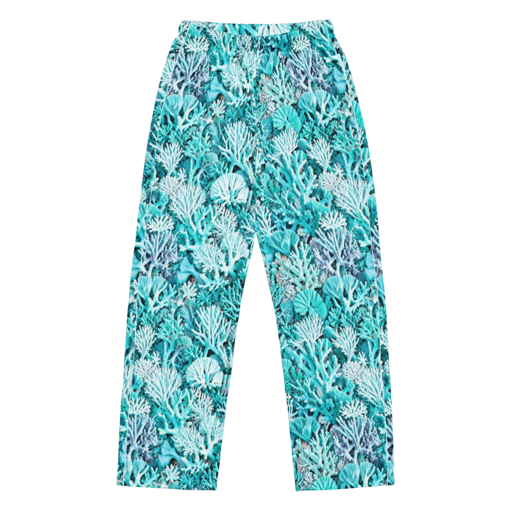 Aqua Coral Garden on Women's Pajama Pants — Front