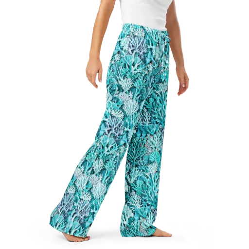 Aqua Coral Garden on a Women's Pajama Pants