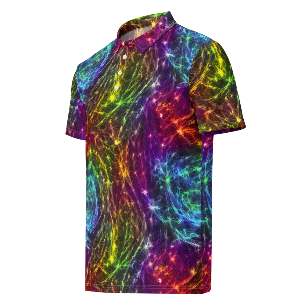 Cosmic Filaments on Men's Slim Fit Polo Shirt — Left Front