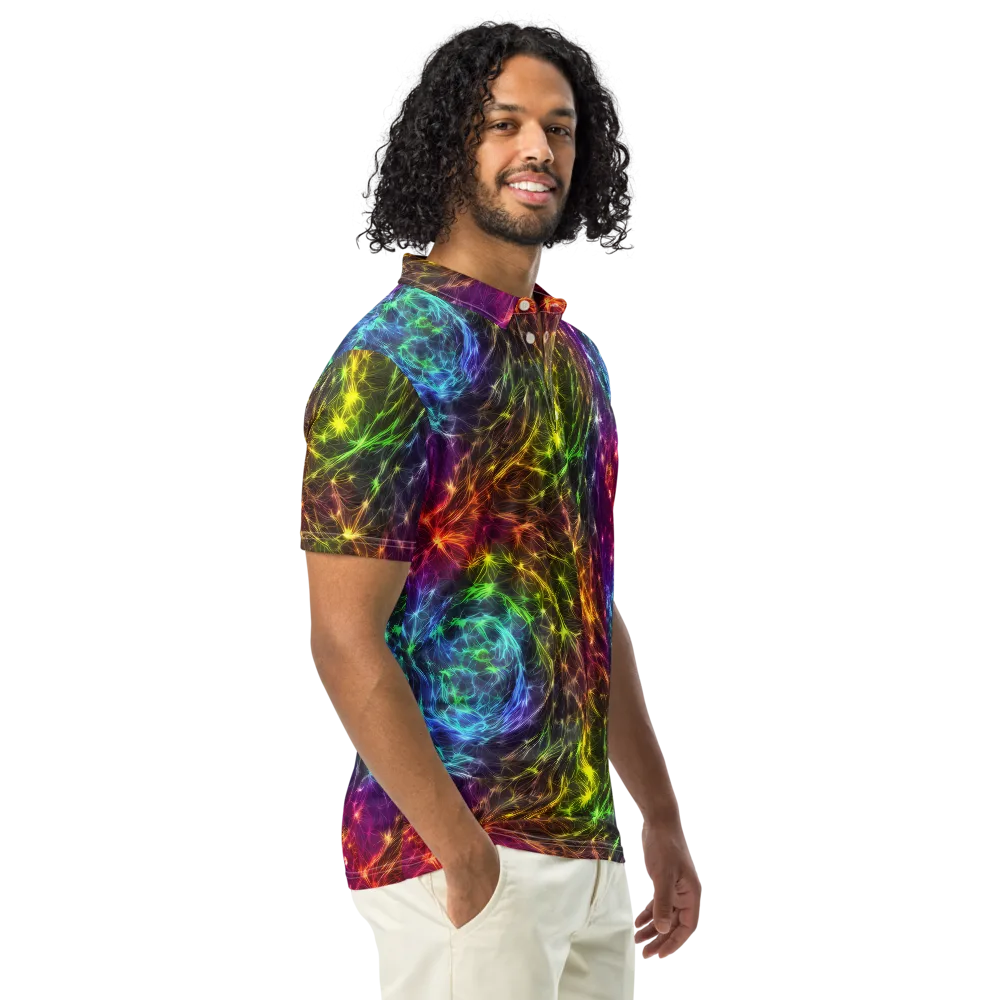 Cosmic Filaments on Men's Slim Fit Polo Shirt — Right Front