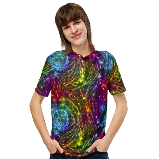 Cosmic Filaments on a Men's Slim Fit Polo Shirt