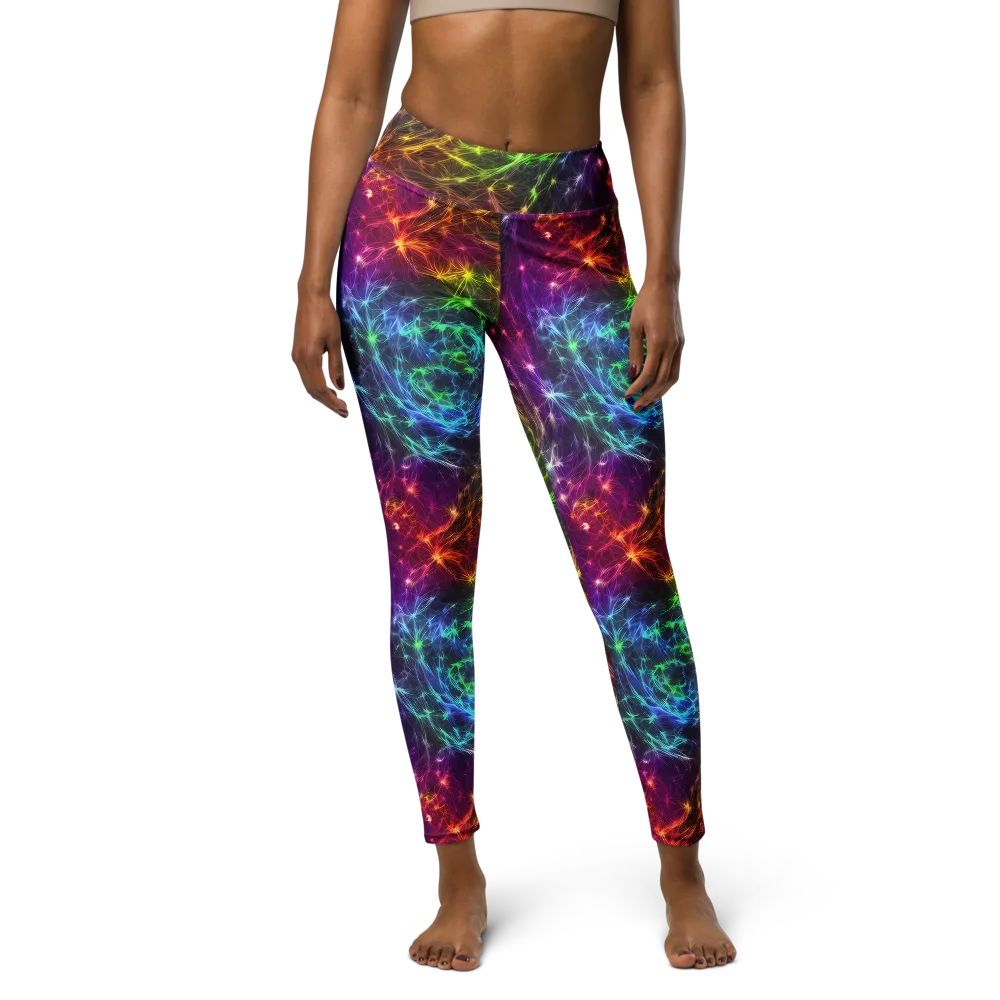 Cosmic Filaments on Yoga Leggings — Front