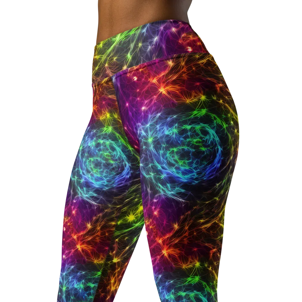 Cosmic Filaments on Yoga Leggings — Left Front