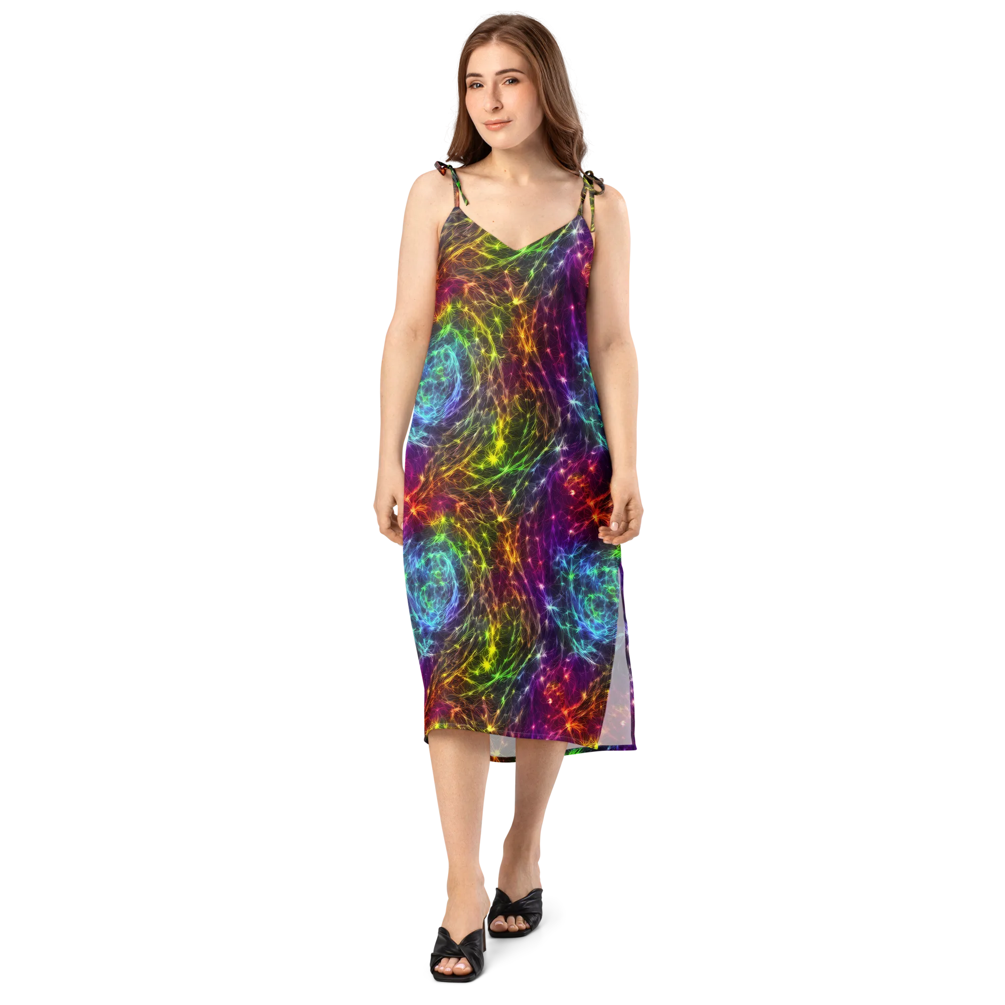 Cosmic Filaments on Slip Dress — Front