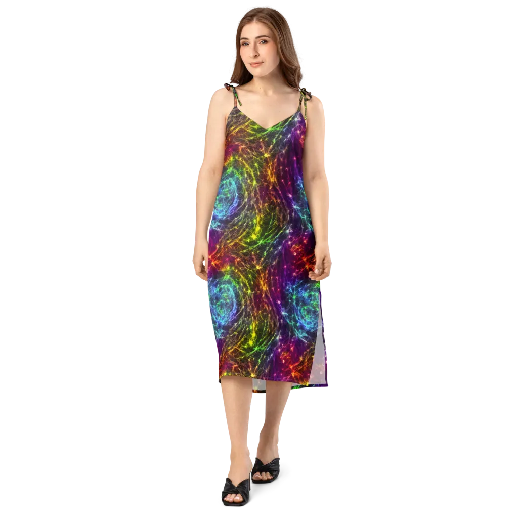 Cosmic Filaments on Slip Dress — Front