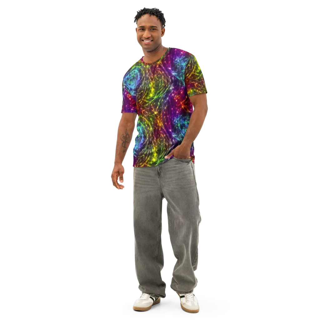 Cosmic Filaments on Men's Cotton Crew Neck T-Shirt — Front