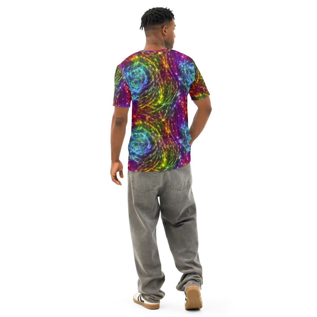 Cosmic Filaments on Men's Cotton Crew Neck T-Shirt — Back