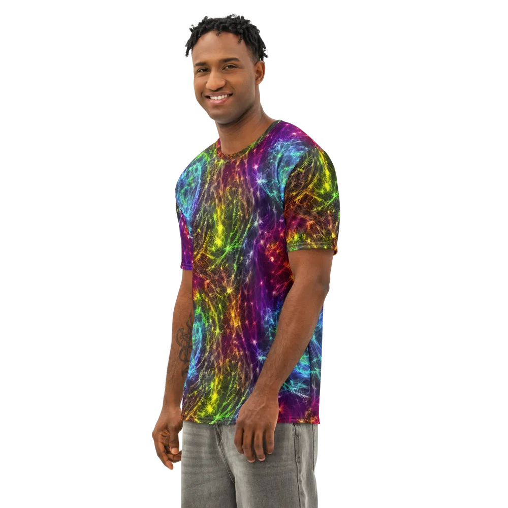 Cosmic Filaments on Men's Cotton Crew Neck T-Shirt — Left Front