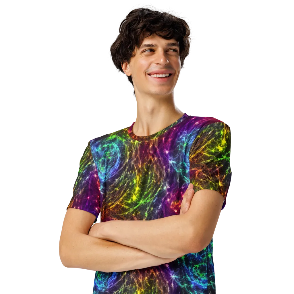 Cosmic Filaments on Men's Crew Neck T-Shirt — Left Front