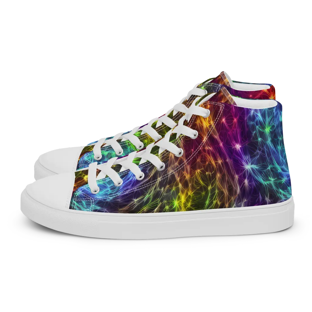 Cosmic Filaments on Men's High Top Canvas Shoes — Left