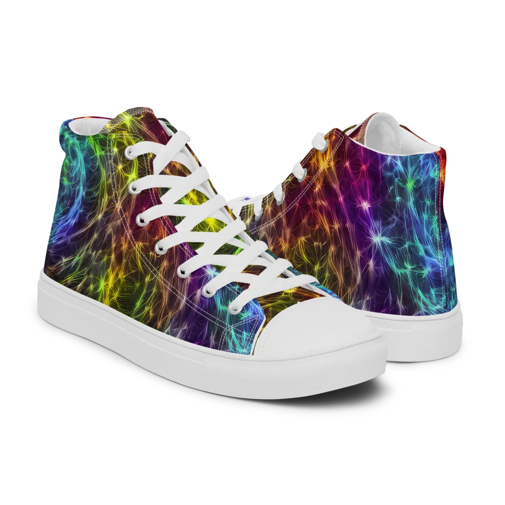 Cosmic Filaments on Men's High Top Canvas Shoes — Right