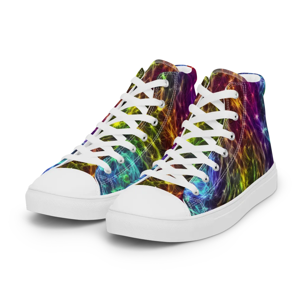 Cosmic Filaments on Women's High Top Canvas Shoes — Left Front