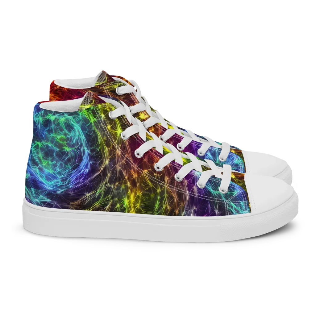 Cosmic Filaments on Women's High Top Canvas Shoes — Right