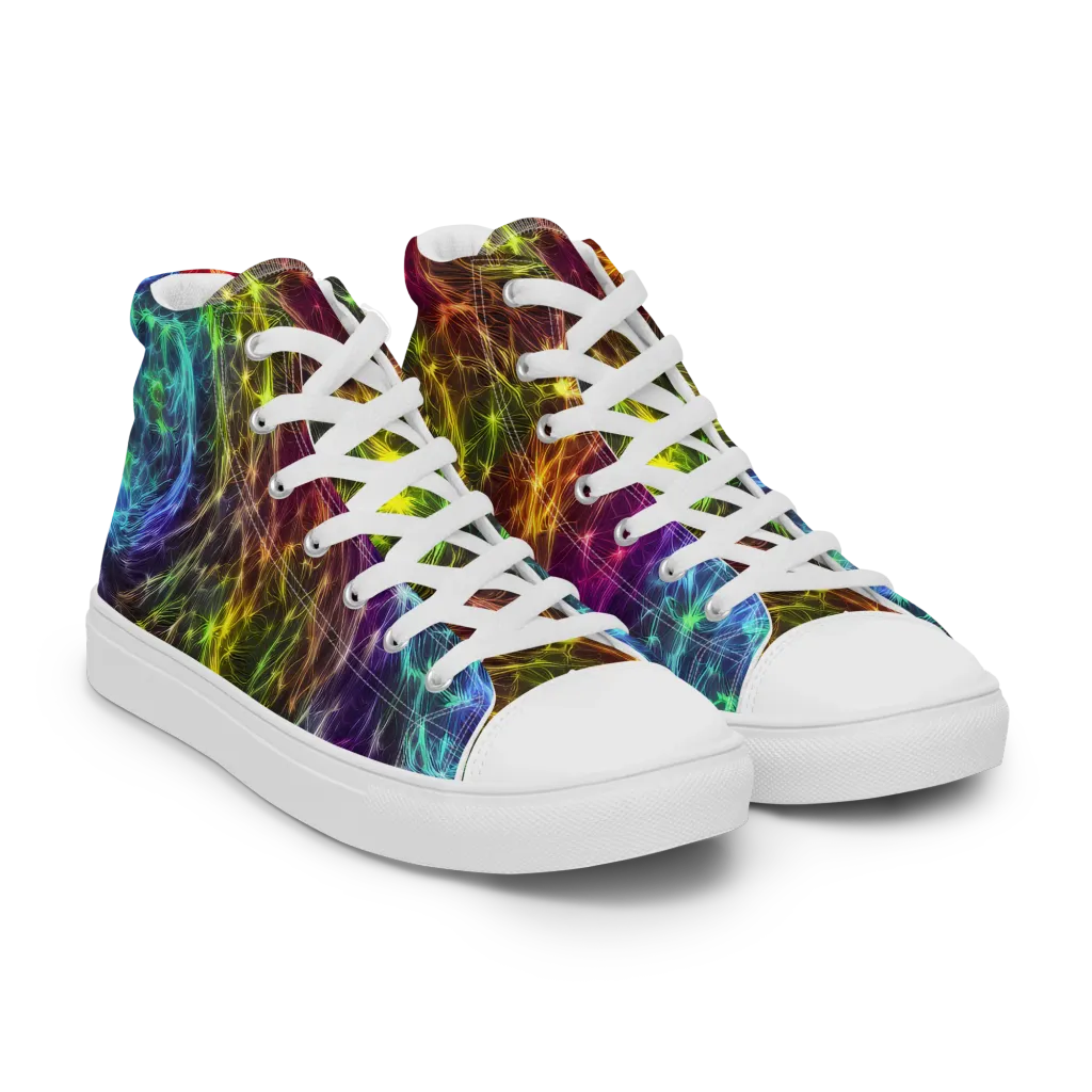 Cosmic Filaments on Women's High Top Canvas Shoes — Right Front