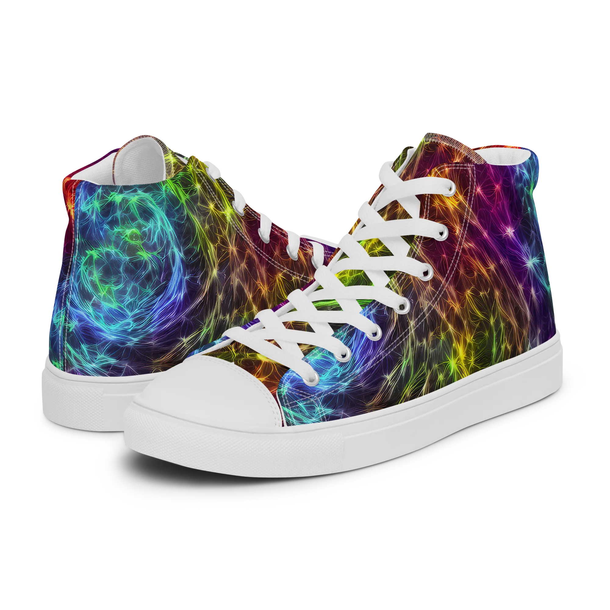 Cosmic Filaments on Women's High Top Canvas Shoes — Left