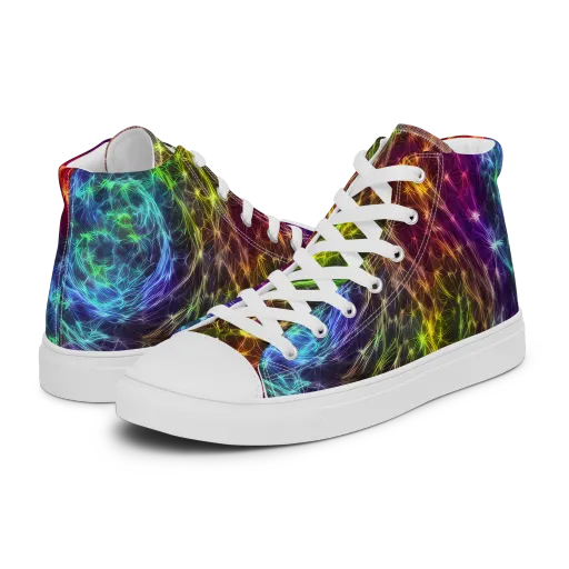 Cosmic Filaments on a Women's High Top Canvas Shoes