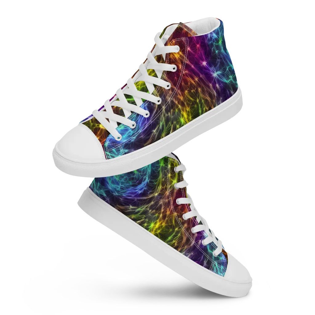 Cosmic Filaments on Women's High Top Canvas Shoes — Front
