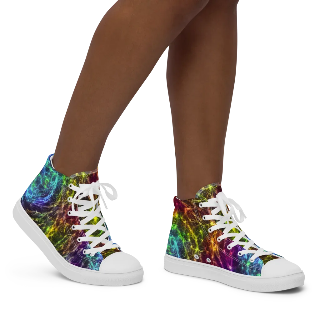 Cosmic Filaments on Women's High Top Canvas Shoes — Right