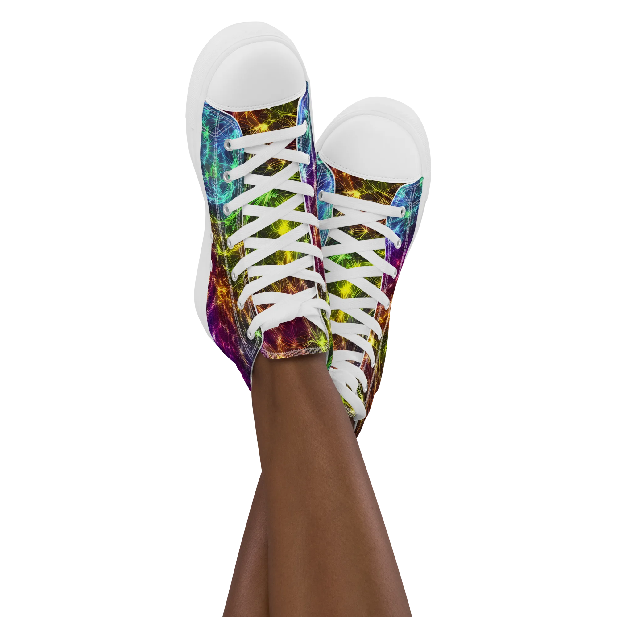 Cosmic Filaments on Women's High Top Canvas Shoes — Front