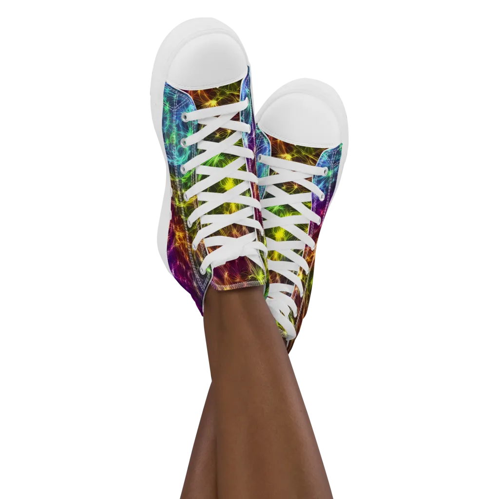 Cosmic Filaments on Women's High Top Canvas Shoes — Front