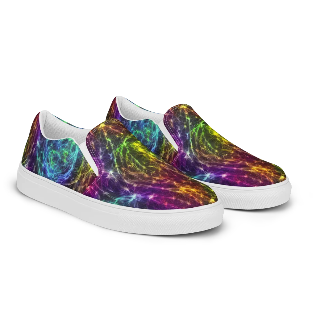 Cosmic Filaments on Men's Slip-On Canvas Shoes — Right Front