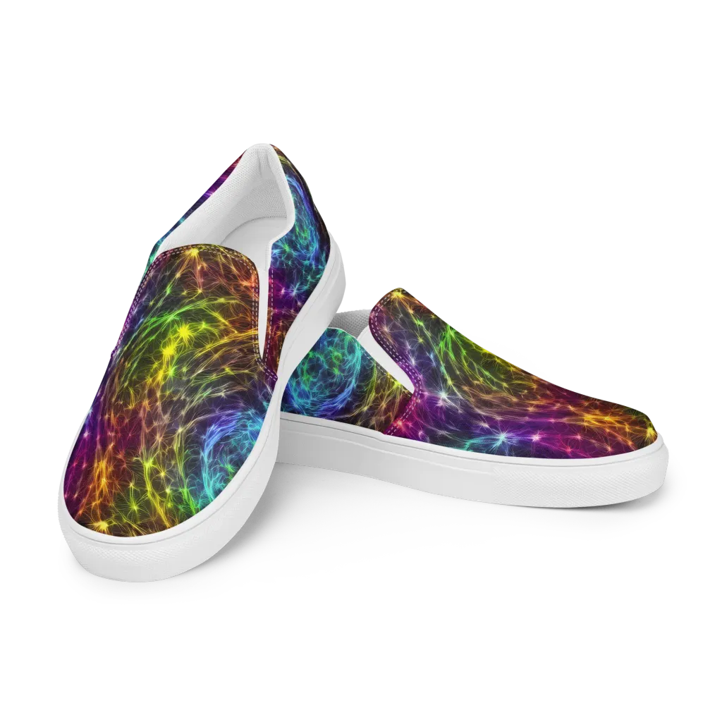 Cosmic Filaments on Men's Slip-On Canvas Shoes — Left Front