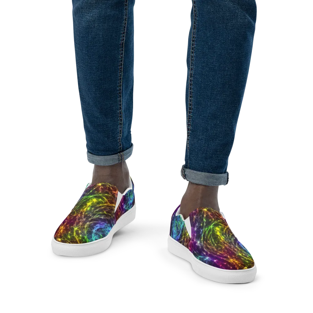Cosmic Filaments on Men's Slip-On Canvas Shoes — Front