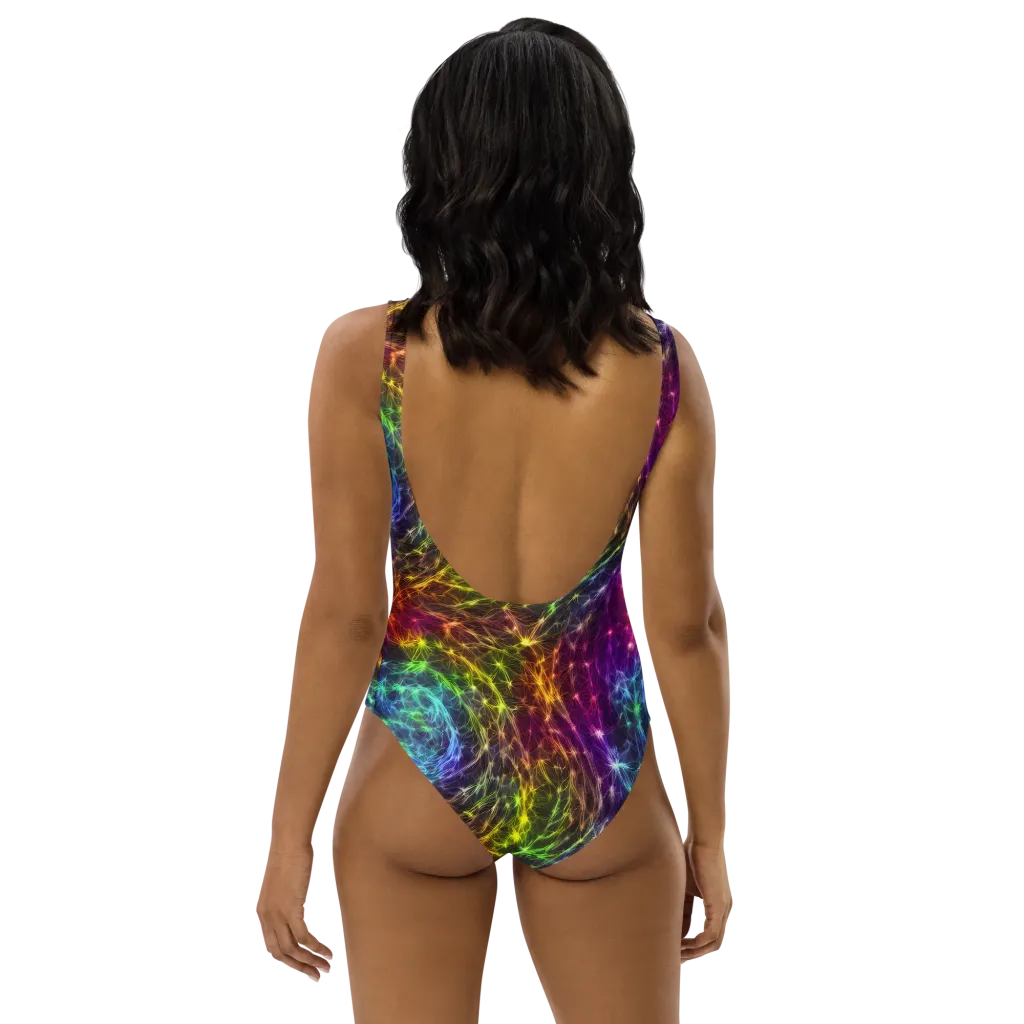 Cosmic Filaments on One-Piece Swimsuit — Back