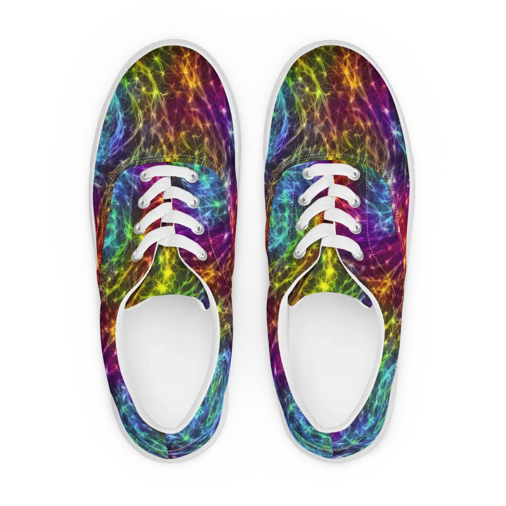 Cosmic Filaments on Men's Lace-Up Canvas Shoes — Front