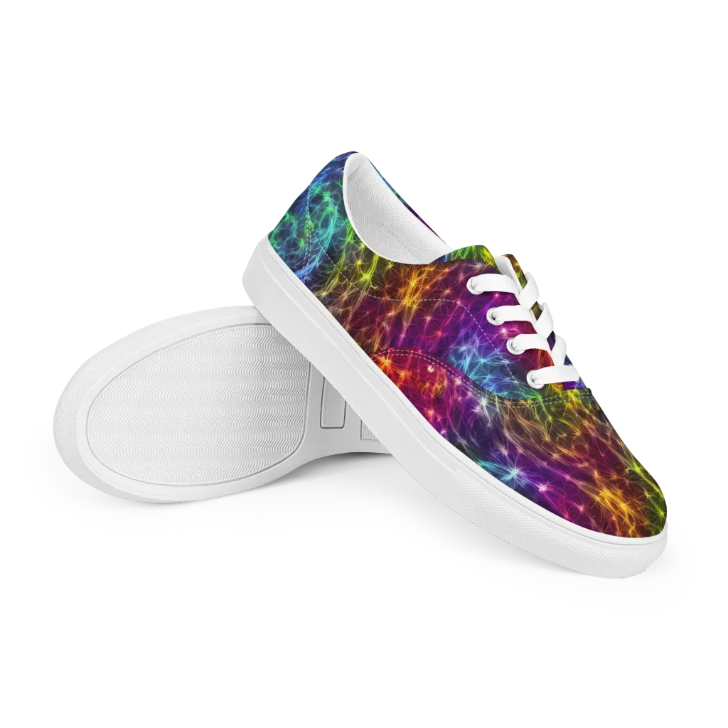 Cosmic Filaments on Men's Lace-Up Canvas Shoes — Right Front