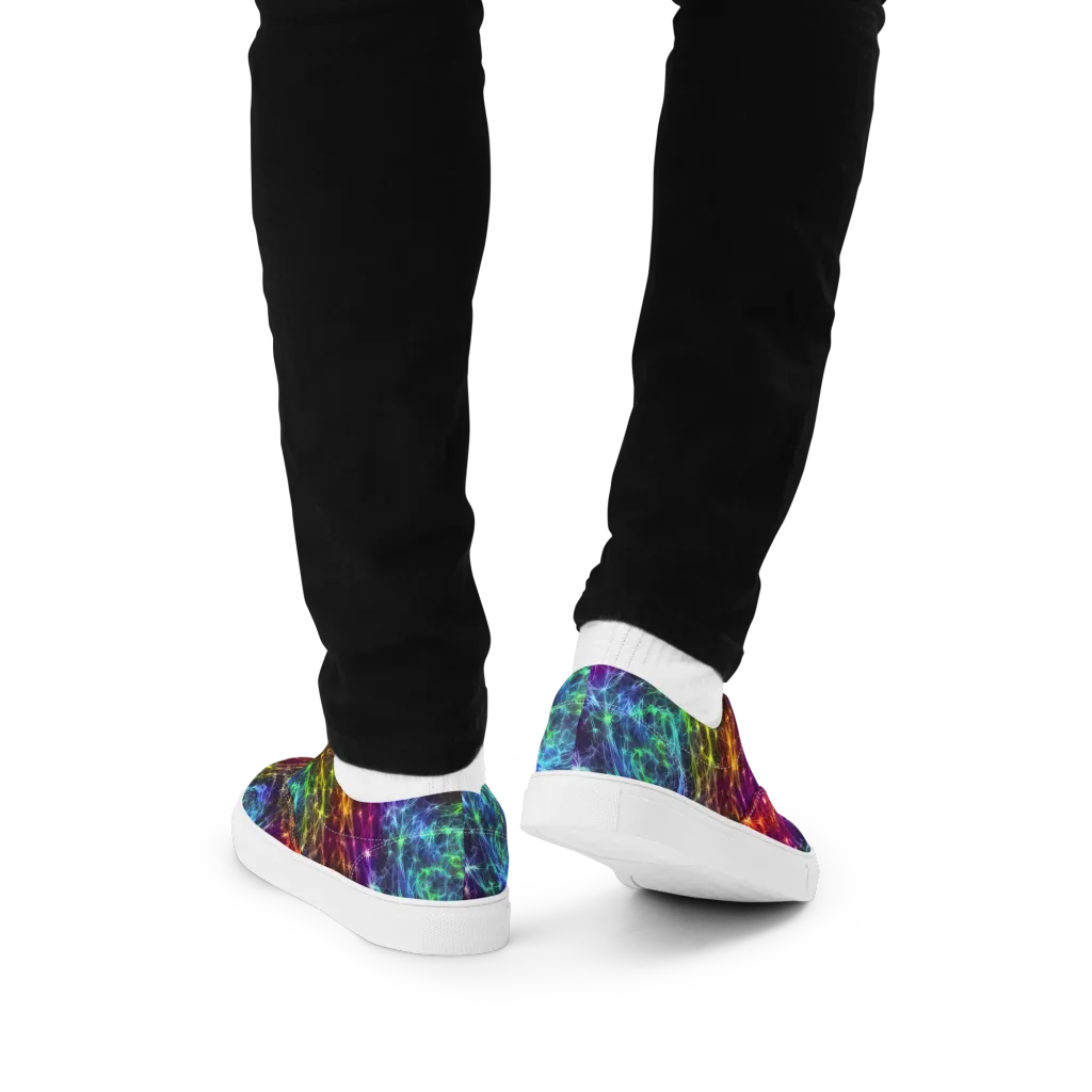 Cosmic Filaments on Men's Lace-Up Canvas Shoes — Back